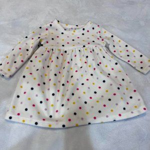 Adorable Old Navy Colorful Polka doted Fleese Baby Dress 3 Months
